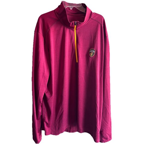 NBA Ultra Game Cleveland Cavaliers 1/4 Zip Pullover T-shirt XXL Men’s Red 2X - Picture 1 of 4